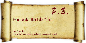 Pucsek Balázs névjegykártya